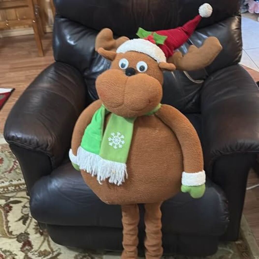 Tall or short Telescoping Plush Reindeer Christmas Decoration